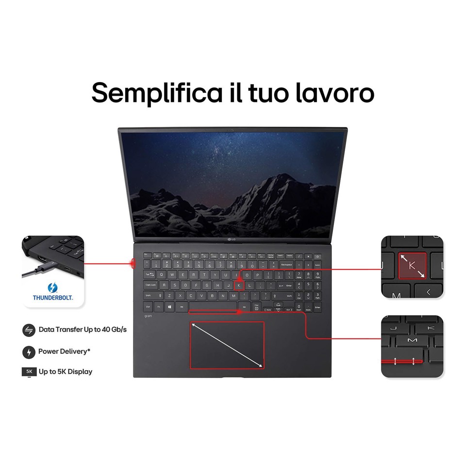 LG Gram Notebook 16" Intel i5 16GB 1TB