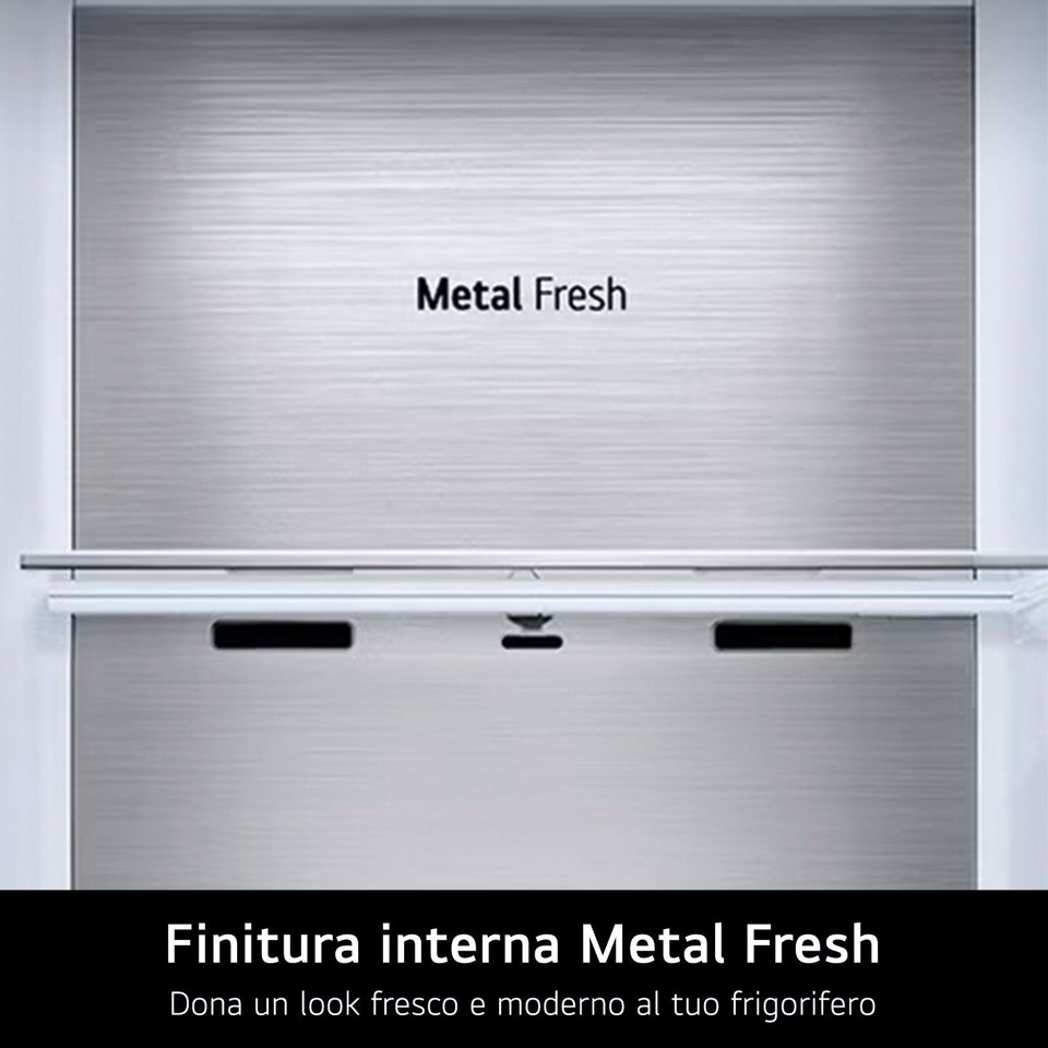 LG GSLE91MBAB Frigorifero Side-by-Side, Classe B, 623L, Wi-Fi, Dispenser senza allaccio, Total No Frost, Metal Sorbet