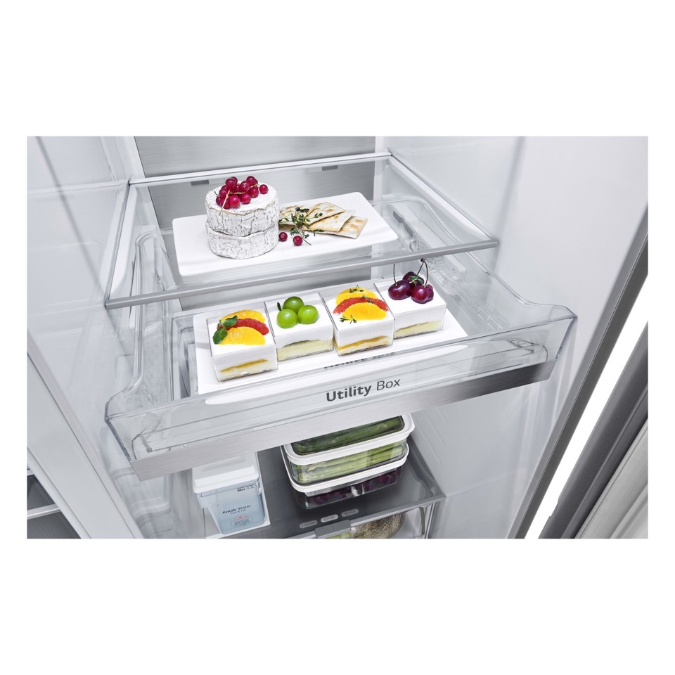 LG GSLE91MBAB Frigorifero Side-by-Side, Classe B, 623L, Wi-Fi, Dispenser senza allaccio, Total No Frost, Metal Sorbet