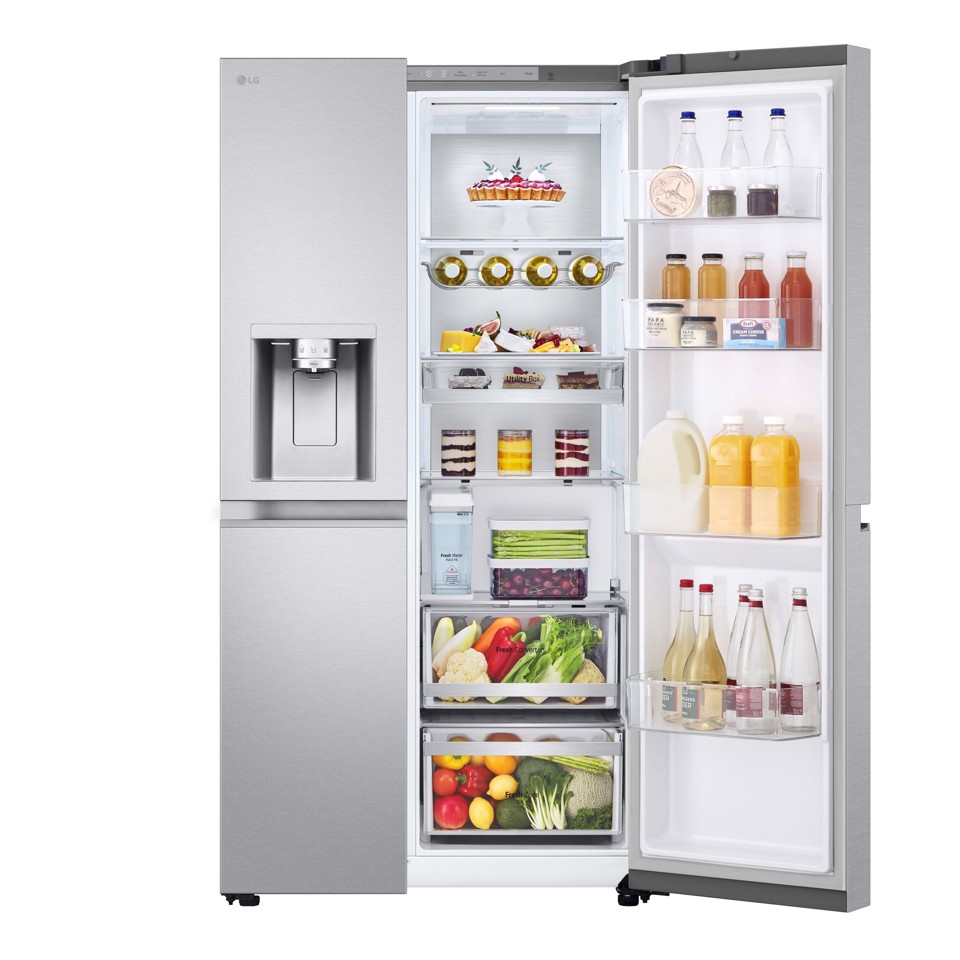 LG GSLE91MBAB Frigorifero Side-by-Side, Classe B, 623L, Wi-Fi, Dispenser senza allaccio, Total No Frost, Metal Sorbet