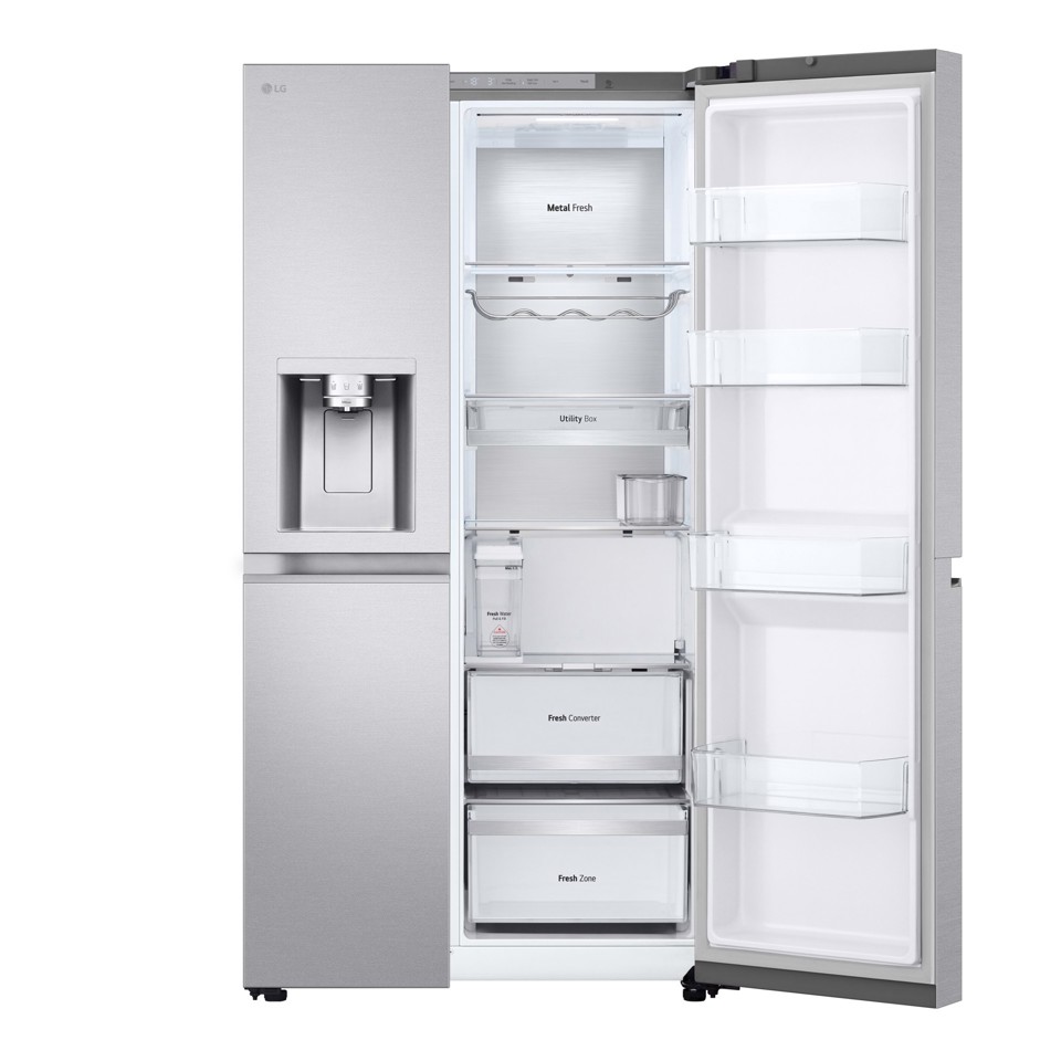 LG GSLE91MBAB Frigorifero Side-by-Side, Classe B, 623L, Wi-Fi, Dispenser senza allaccio, Total No Frost, Metal Sorbet