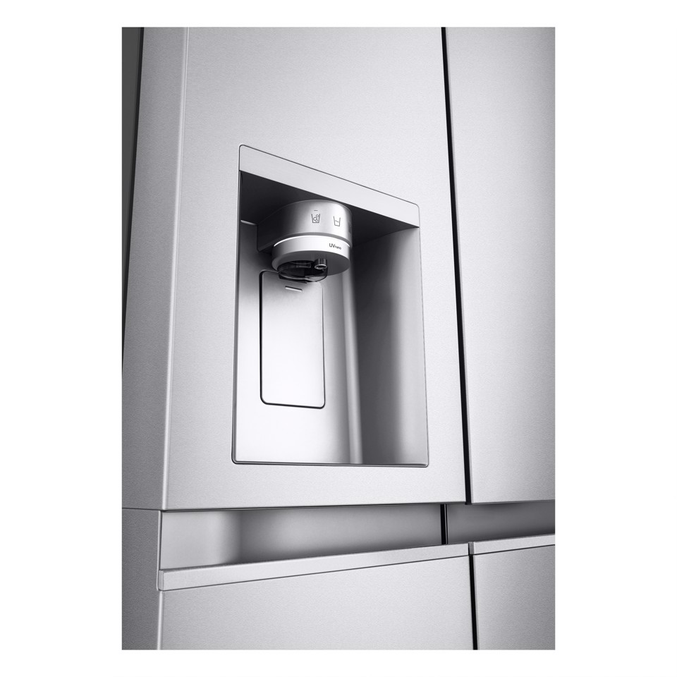 LG GSLE91MBAC Frigorifero Side-by-Side, Classe C, 628L, Wi-Fi, Dispenser senza allaccio, Total No Frost, Metal Sorbet