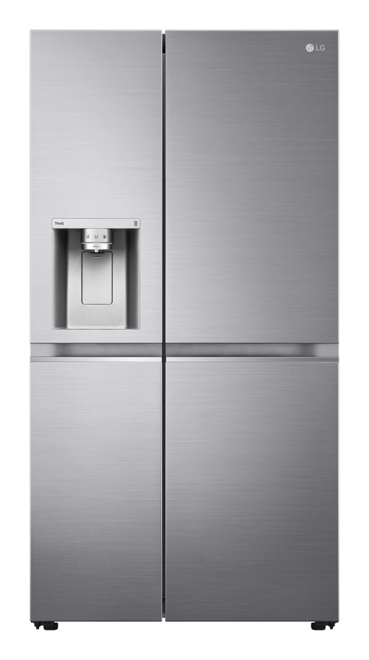 LG GSLV90PZAD Frigorifero Side-by-Side, Classe D, 635L, Wi-Fi, Con allaccio, UVnano,Grigio