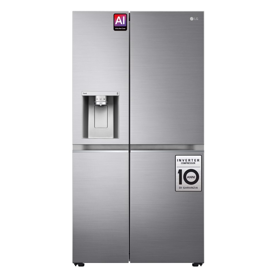 LG GSLV90PZAD Frigorifero Side-by-Side, Classe D, 635L, Wi-Fi, Con allaccio, UVnano,Grigio