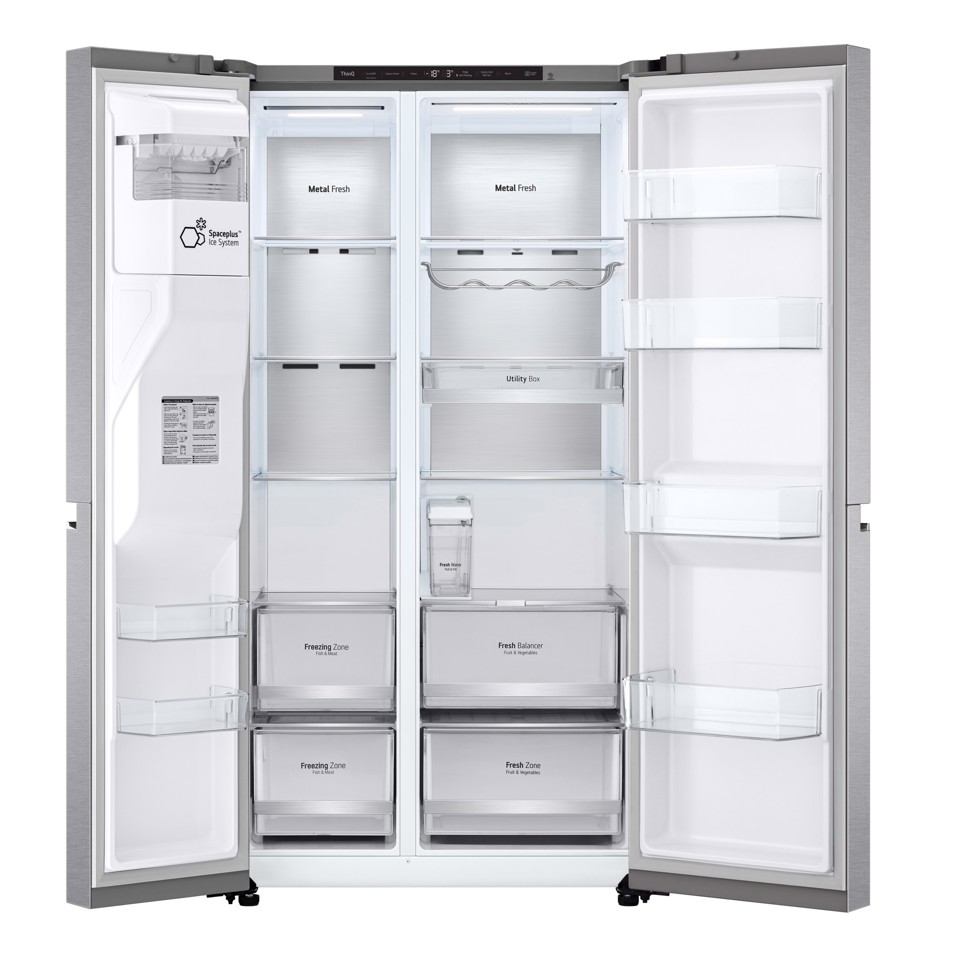 LG GSLV91MBAC Frigorifero Side-by-Side, Classe C, 635L, Wi-Fi, No allaccio, UVnano, Acciaio