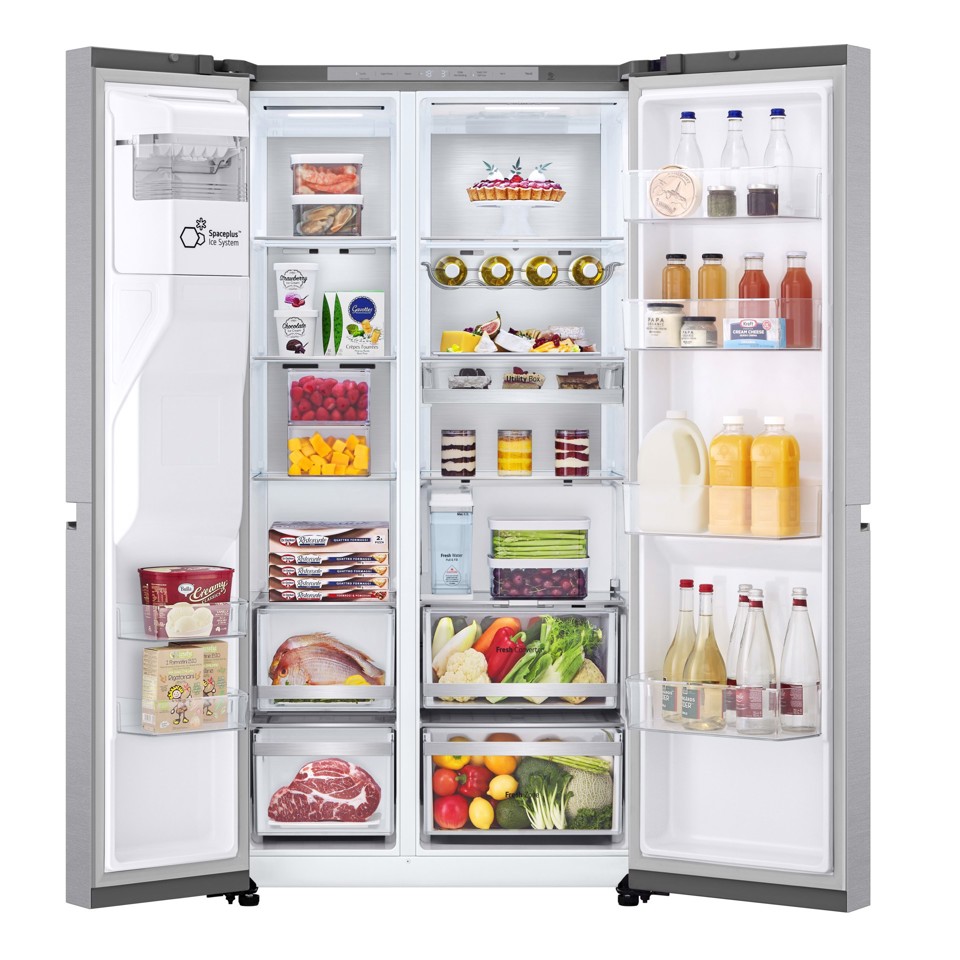 LG GSLVE91MBAB Frigorifero Side-by-Side, Classe B, 623L, Wi-Fi, Dispenser senza allaccio, Total No Frost, Metal Sorbet