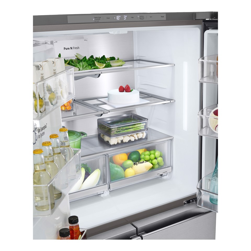 LG InstaView GMG960MBJE Frigorifero Multidoor , Classe E, 638L, Wi-Fi, UVnano, Acciaio