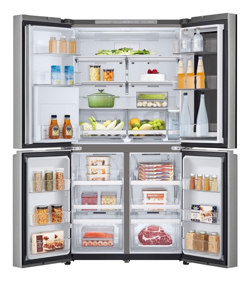 LG InstaView GMK961PY5E Frigorifero 4 porte | Classe E, 646L | Wi-Fi, Dispenser acqua senza allaccio, Door & Linear Cooling | Prime Silver
