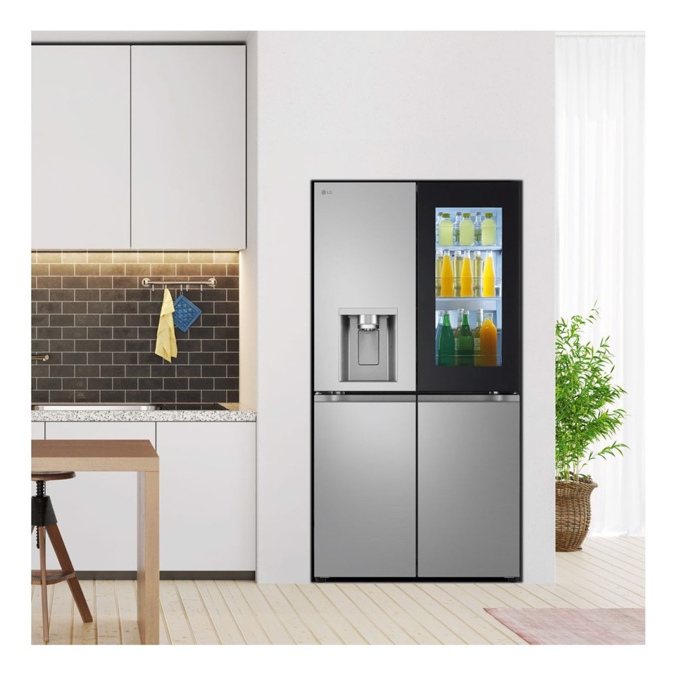 LG InstaView GMK961PY5E Frigorifero 4 porte | Classe E, 646L | Wi-Fi, Dispenser acqua senza allaccio, Door & Linear Cooling | Prime Silver