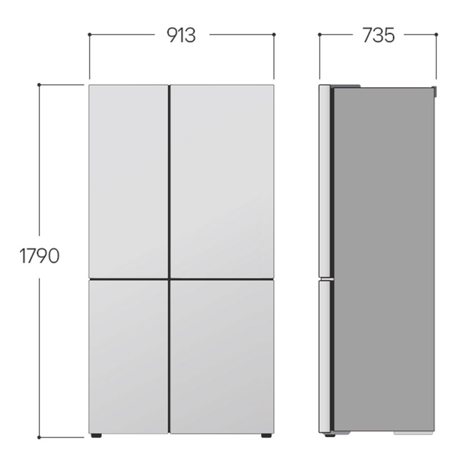 LG InstaView GSGV80PYLD Frigorifero Side-by-Side , Classe D, 635L, Wi-Fi, Con allaccio