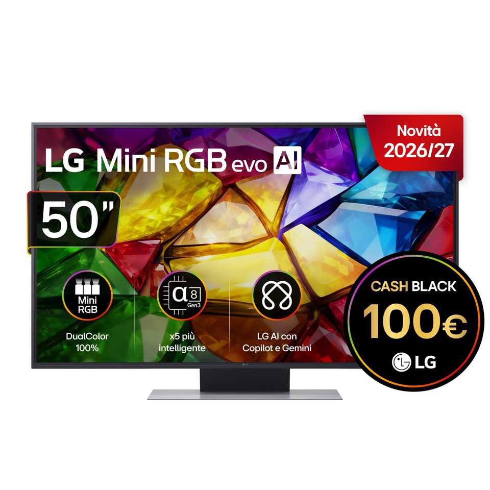 LG Mini RGB 50'' Serie MRGB87 50MRGB87B6B, 4K, RGB Primary Color Pro, Dolby Vision, Motion Booster 288, SMART TV 2026