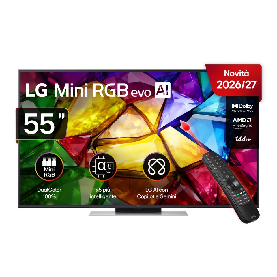 LG Mini RGB 55'' Serie MRGB87 55MRGB87B6B, 4K, RGB Primary Color Pro, Dolby Vision, Motion Booster 288, SMART TV 2026