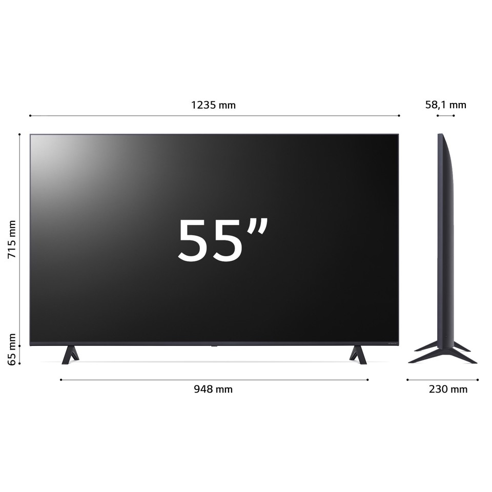 LG NanoCell 55'' Serie NANO82 55NANO82T6B, TV 4K, 3 HDMI, SMART TV 2024