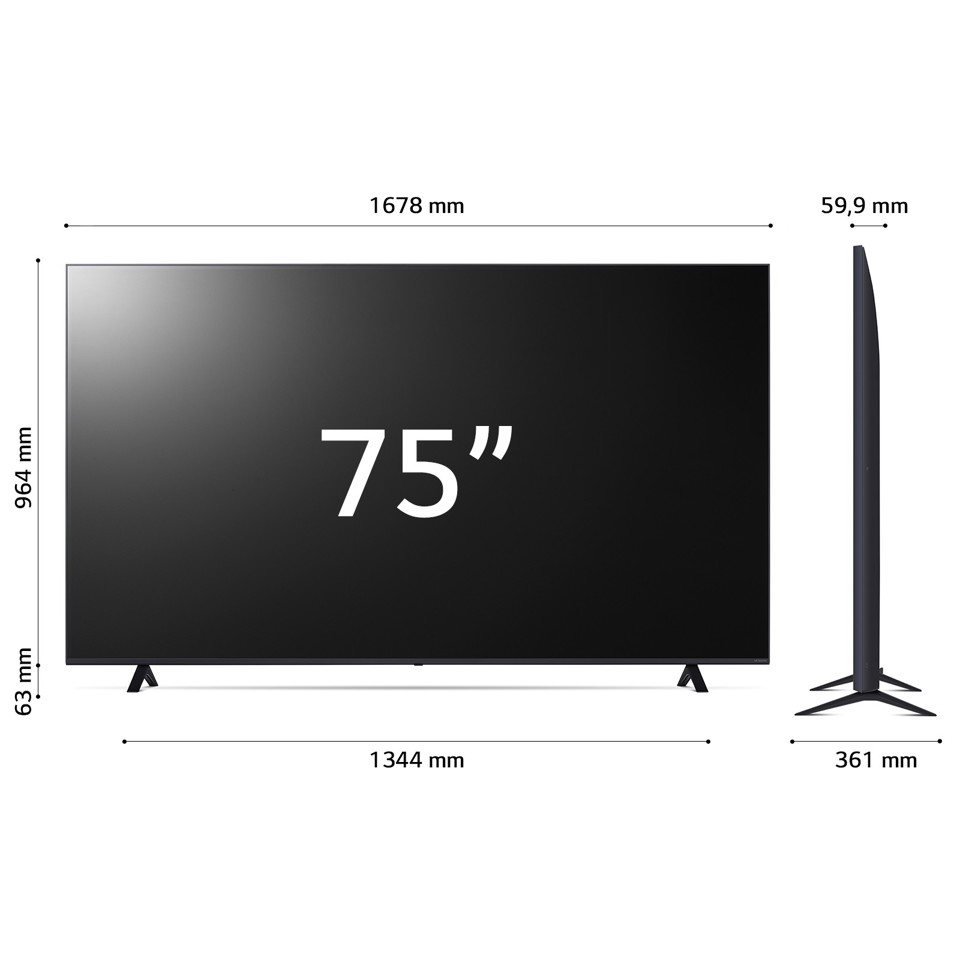 LG NanoCell 75'' Serie NANO82 75NANO82T6B, TV 4K, 3 HDMI, SMART TV 2024
