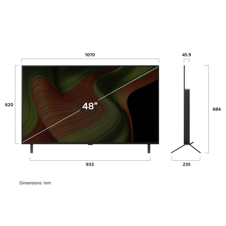LG OLED AI OLED48B56LA TV Serie B5 48'' 4K, α8 Gen2, Dolby Vision, 20W, 4 HDMI con VRR 120Hz, G-Sync, Smart TV WebOS 25
