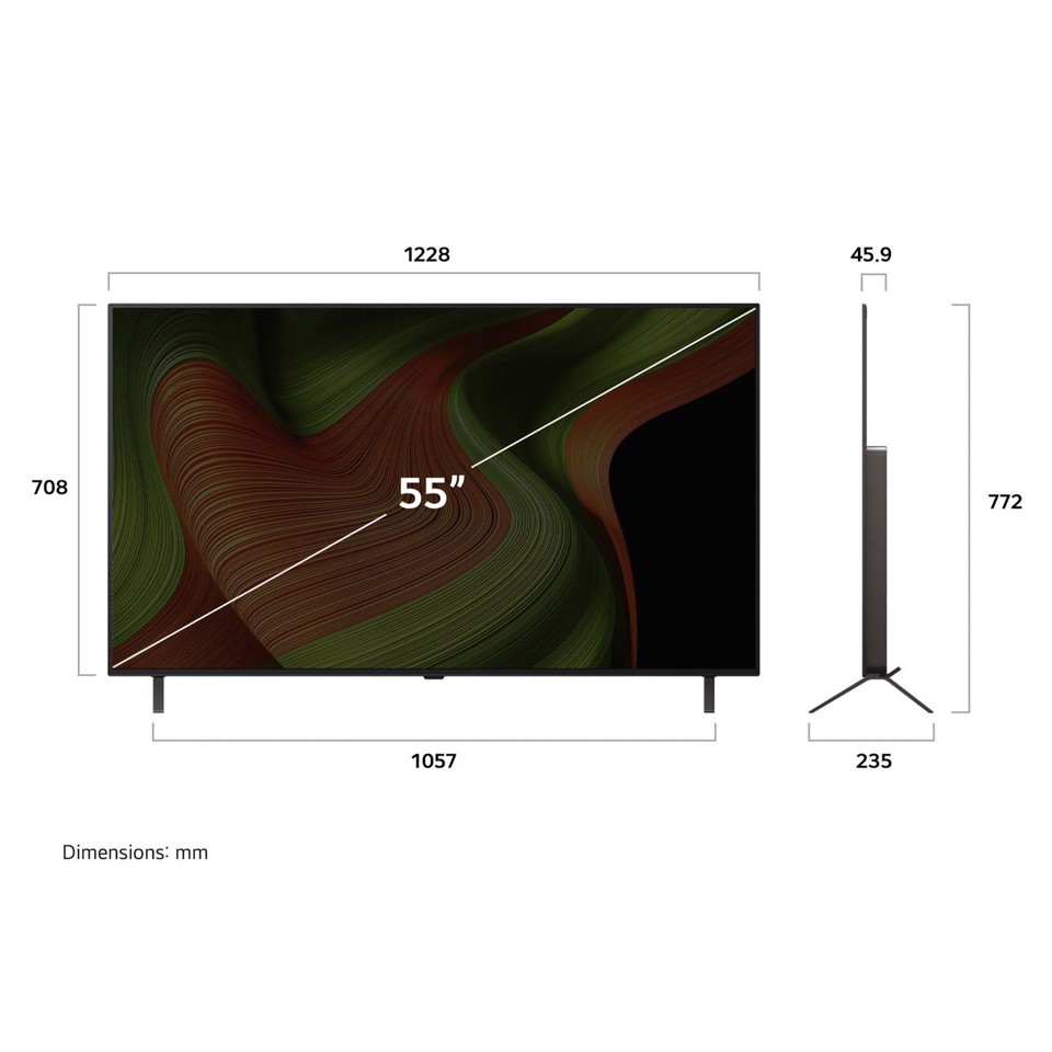 LG OLED AI OLED55B56LA TV Serie B5 55'' 4K, α8 Gen2, Dolby Vision, 20W, 4 HDMI con VRR 120Hz, G-Sync, Smart TV WebOS 25