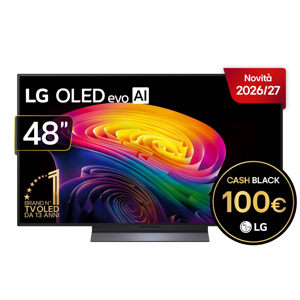 LG OLED evo AI 48'' Serie C6 OLED48C65LA, 4K, Brightness Booster, Processore α11 Gen3, VRR 165Hz,G-Sync, SMART TV 2026