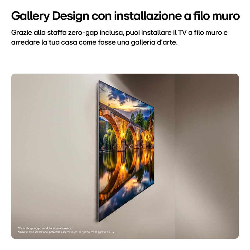 LG OLED evo AI 55'' Serie G6 OLED55G64LW, 4K, Hyper Radiant Color, Staffa a filo muro inclusa, G-Sync, SMART TV 2026