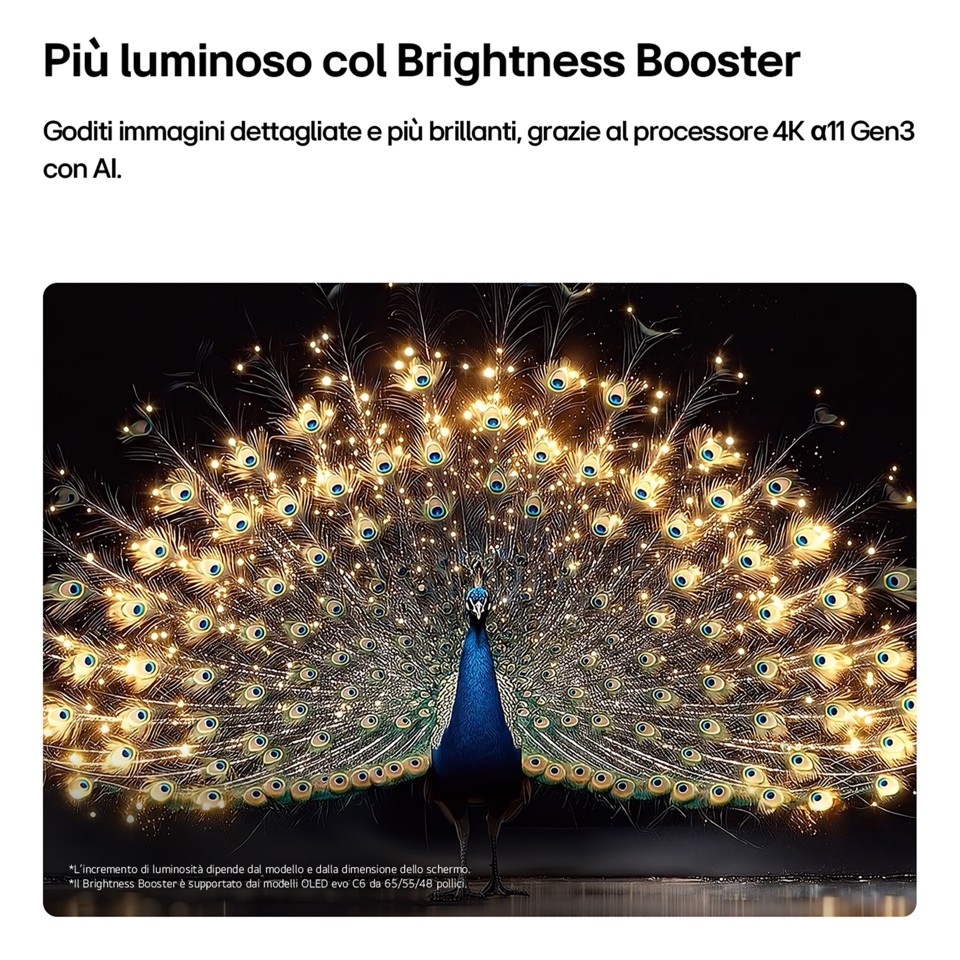 LG OLED evo AI 65'' Serie C6 OLED65C65LA, 4K, Brightness Booster, Processore α11 Gen3, VRR 165Hz,G-Sync, SMART TV 2026