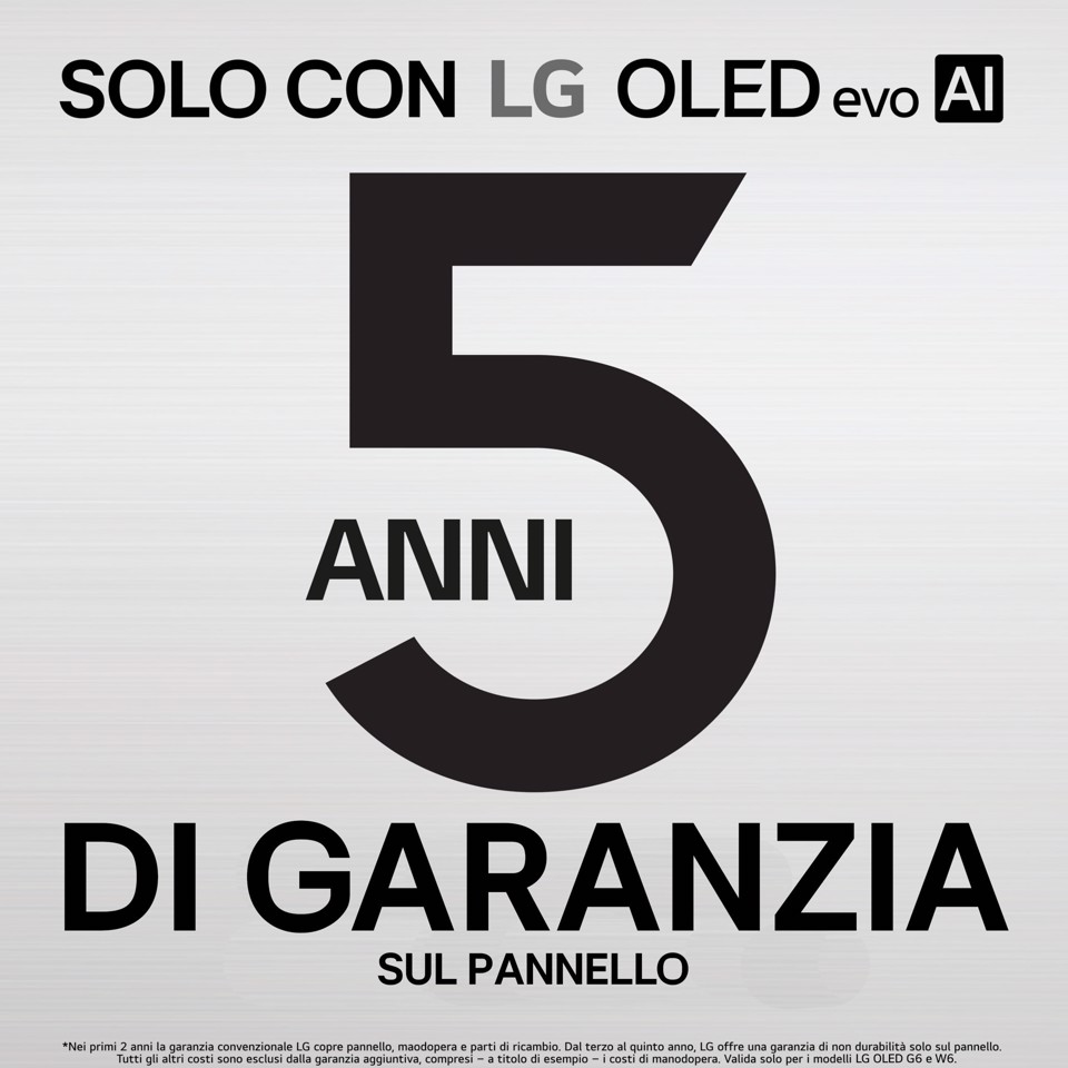 LG OLED evo AI 65'' Serie G6S OLED65G66LS, 4K, Hyper Radiant Color, Processore α11 Gen3, VRR 165Hz,G-Sync, SMART TV 2026
