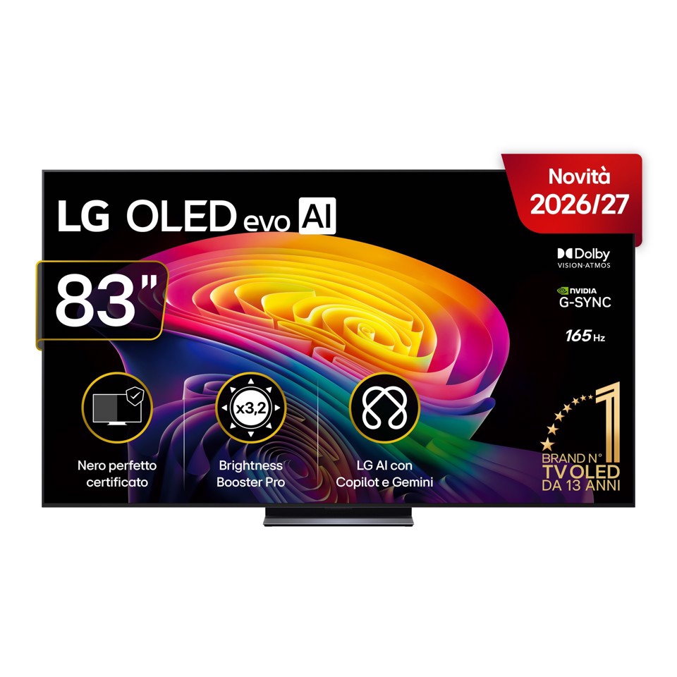 LG OLED evo AI 83'' Serie C6 Pro OLED83C66LB, 4K, Hyper Radiant Color, Precision HDR, Processore α11 Gen3, SMART TV 2026