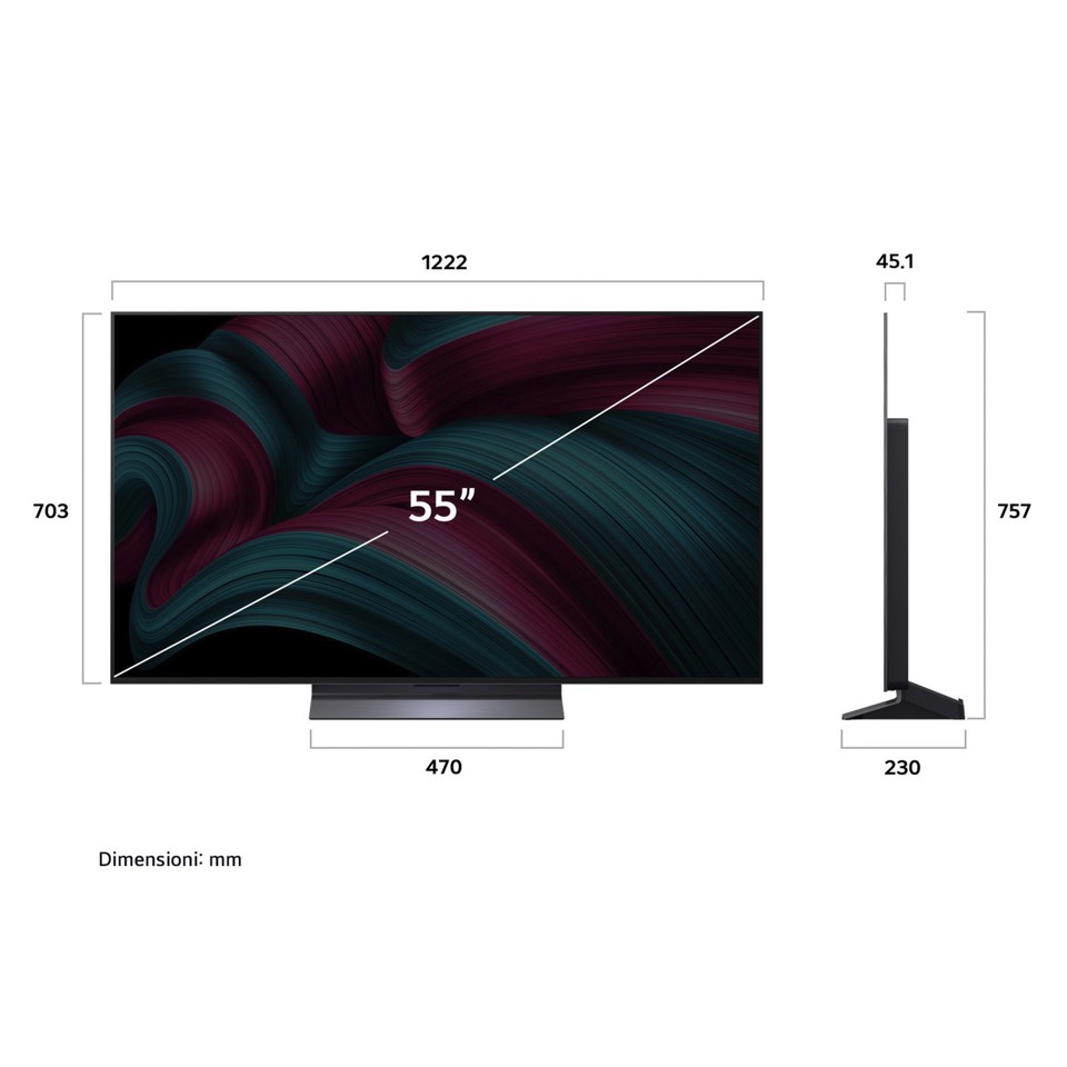 LG OLED evo AI OLED55C55LA TV Serie C5 55'' 4K, α9 Gen8, Brightness Booster, 40W, 4 HDMI, VRR 144Hz, Smart TV WebOS 25