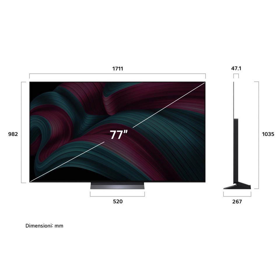 LG OLED evo AI OLED77C55LA TV Serie C5 77'' 4K, α9 Gen8, Brightness Booster, 40W, 4 HDMI, VRR 144Hz, Smart TV WebOS 25