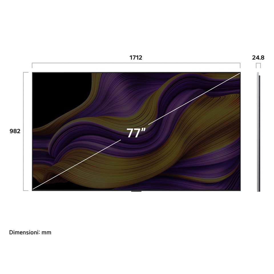 LG OLED evo AI OLED77G54LW TV Serie G5 77'' 4K, α11 Gen2, Brightness Booster Ultimate, 60W, 4 HDMI 165Hz, Smart TV 2025