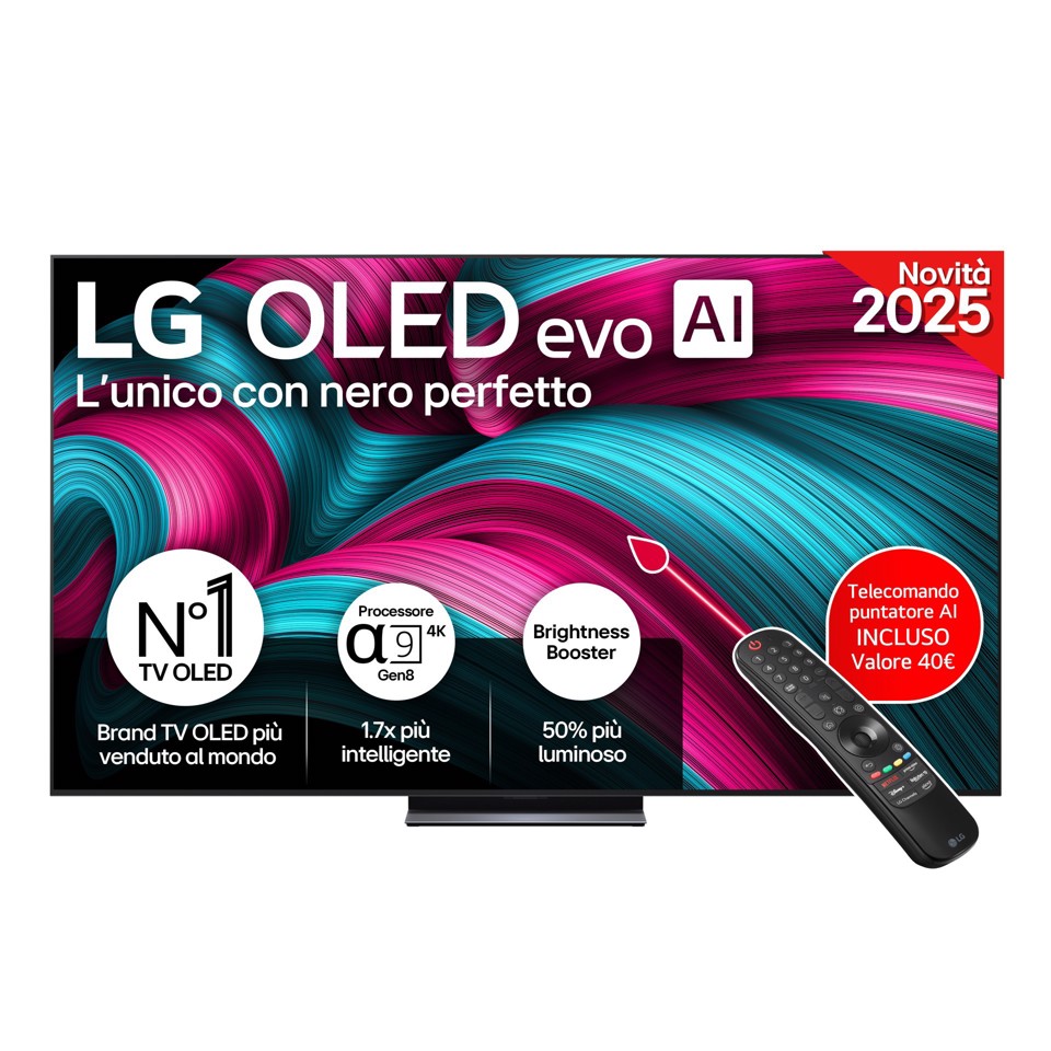 LG OLED evo AI OLED83C54LA TV Serie C5 83'' 4K, α9 Gen8, Brightness Booster, 40W, 4 HDMI, VRR 144Hz, Smart TV WebOS 25