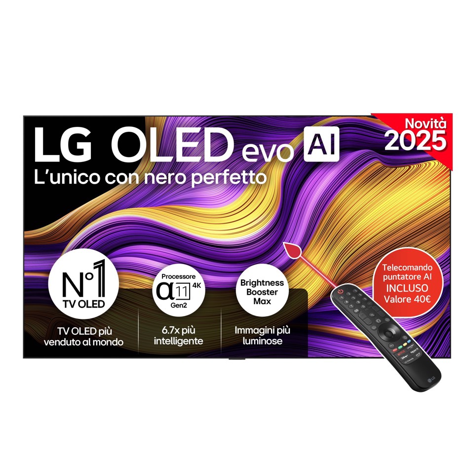 LG OLED evo AI OLED97G54LW TV Serie G5 97'' 4K, α11 Gen2, Brightness Booster Max, 60W, 4 HDMI 165Hz, Smart TV 2025 prodotto di esposizione pari al nuovo