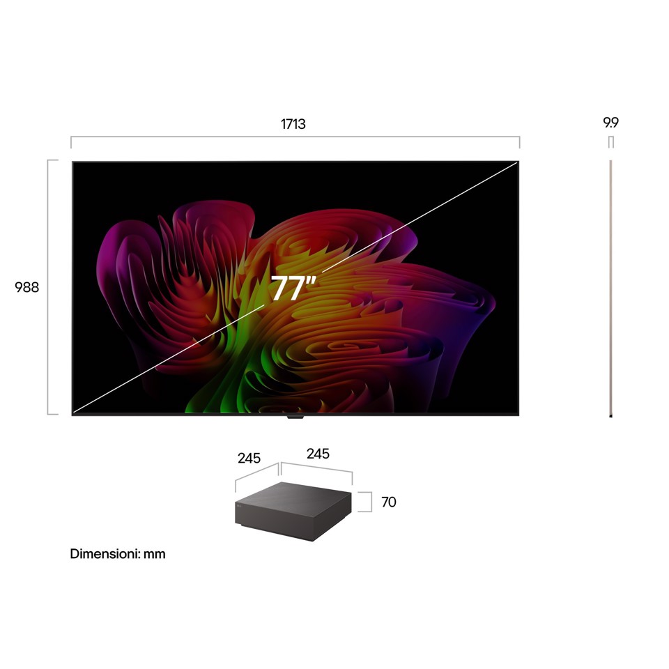 LG OLED evo AI Wallpaper TV 77'' W6 OLED77W69LA, 4K, spessore 9,9mm, True Wireless, Staffe filo muro SMART TV 2026