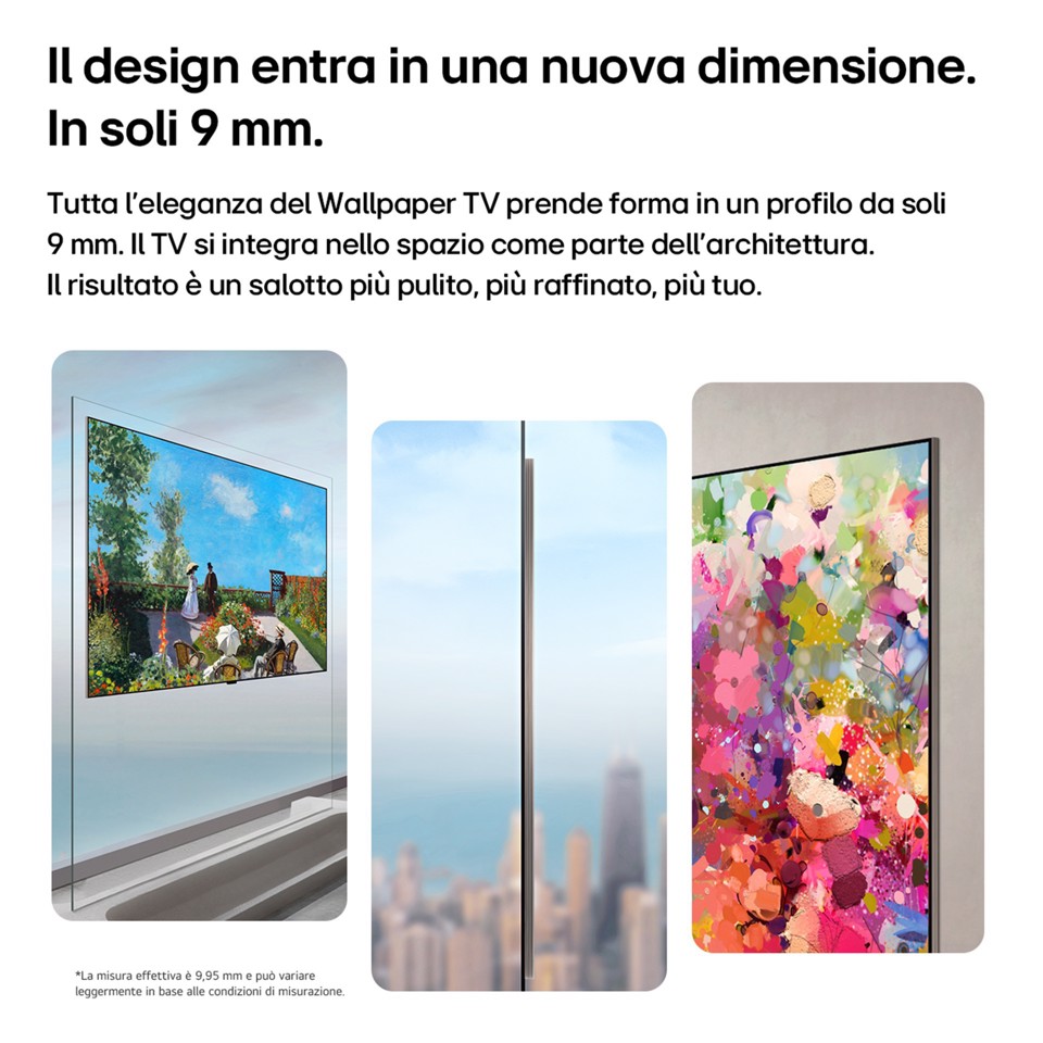 LG OLED evo AI Wallpaper TV 77'' W6 OLED77W69LA, 4K, spessore 9,9mm, True Wireless, Staffe filo muro SMART TV 2026