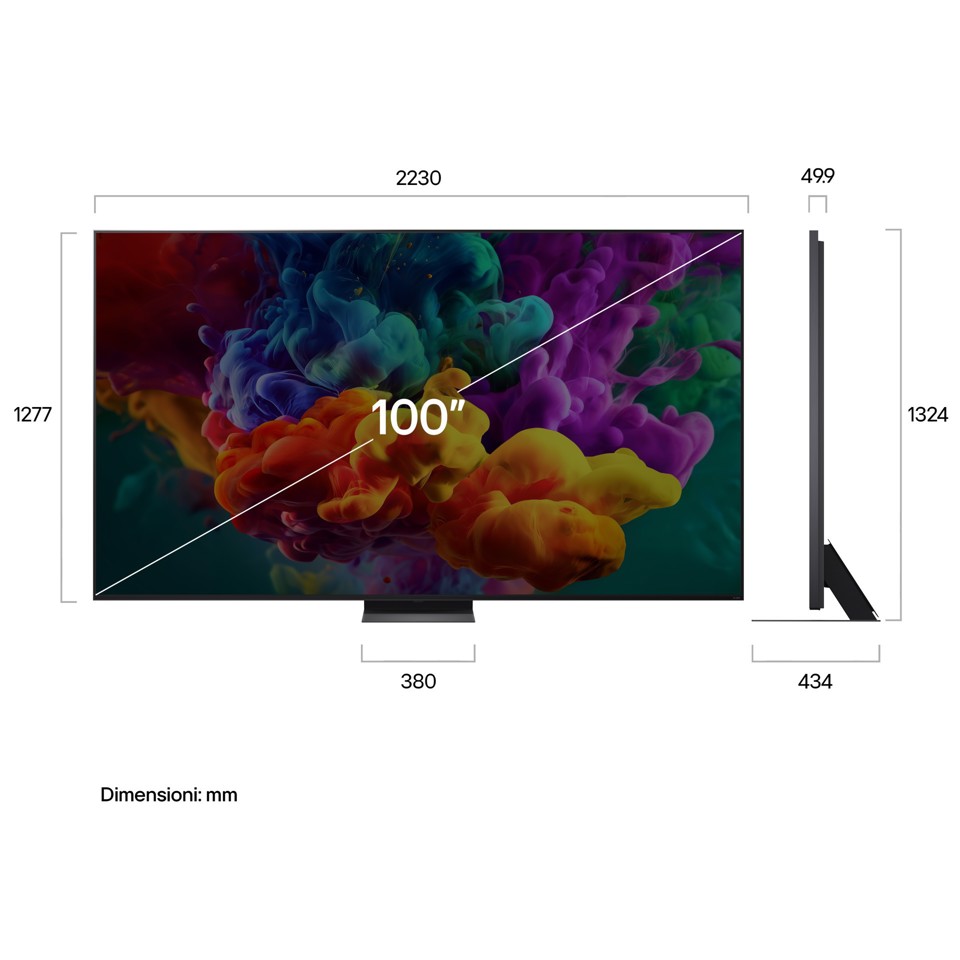 LG QNED evo AI MiniLED 100'' Serie QNED87B 100QNED87B6, 4K, Dolby Vision, Processore α8 Gen3, VRR 144Hz, SMART TV 2026