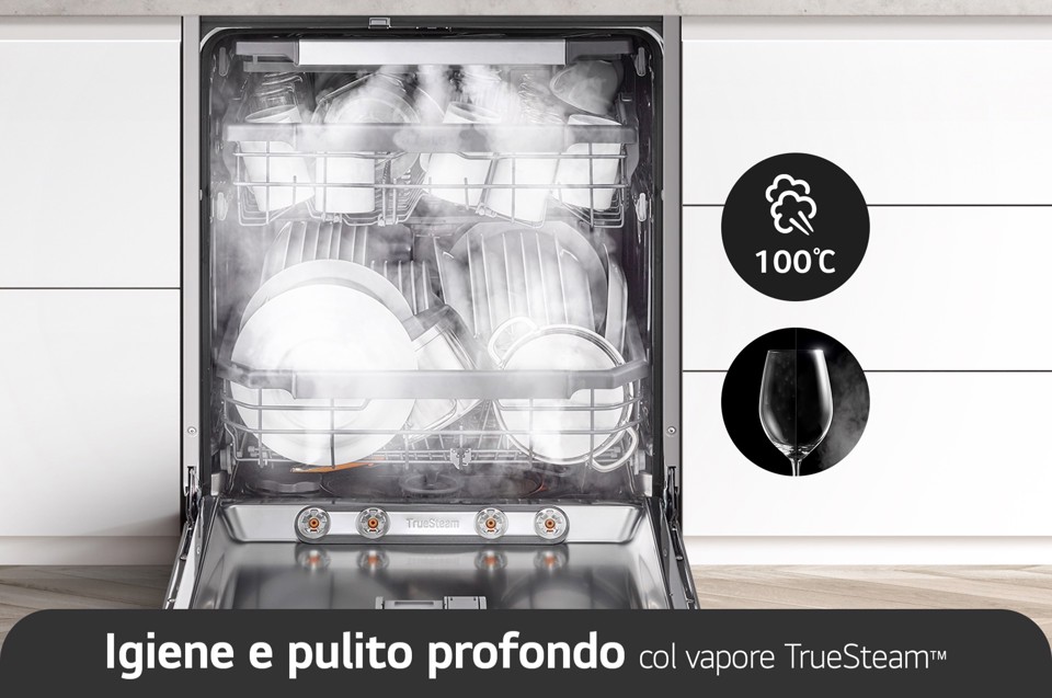 LG QuadWash DB365TXS Lavastoviglie a scomparsa totale Classe B 14 coperti Vapore Wi-Fi