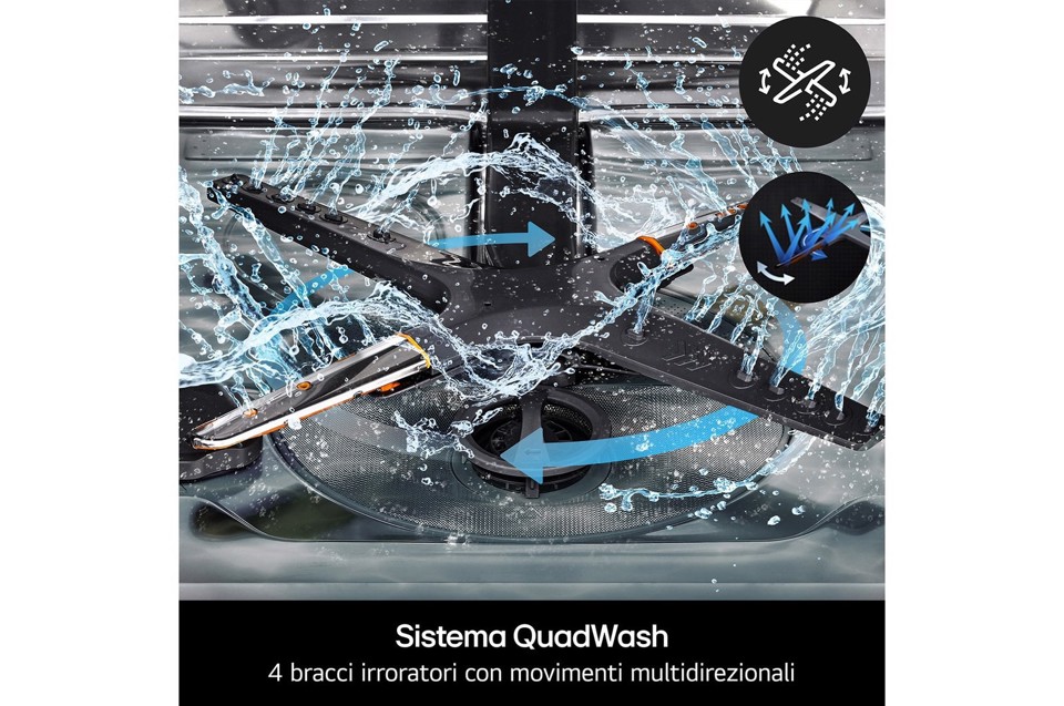 LG QuadWash DB365TXS Lavastoviglie a scomparsa totale Classe B 14 coperti Vapore Wi-Fi