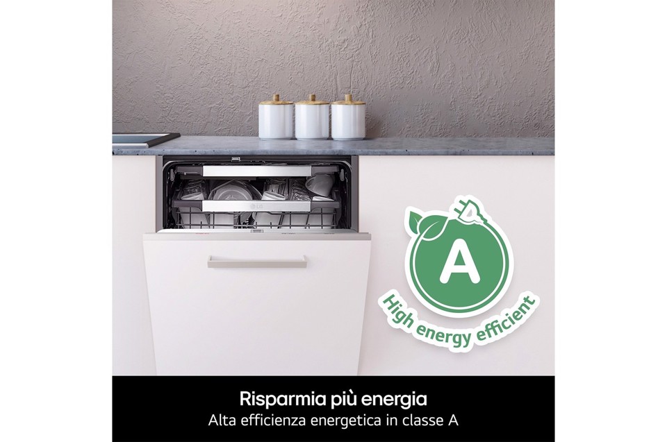LG QuadWash DB375TXS Lavastoviglie a scomparsa totale Classe A 14 coperti Vapore Wi-Fi