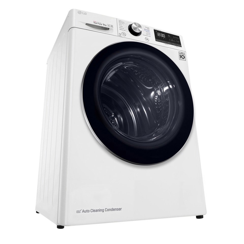 LG RC90V9AV2W Asciugatrice 9 kg Pompa di Calore Libera installazione Carica frontale C