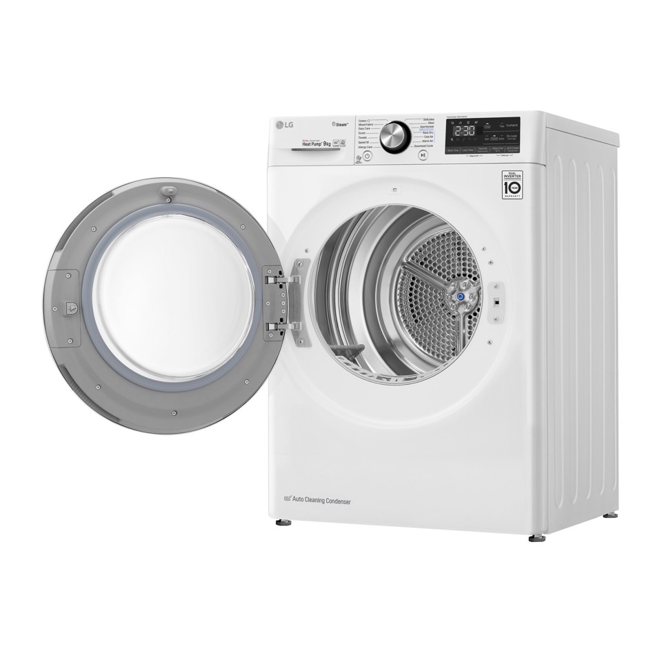 LG RC90V9AV2W Asciugatrice 9 kg Pompa di Calore Libera installazione Carica frontale C