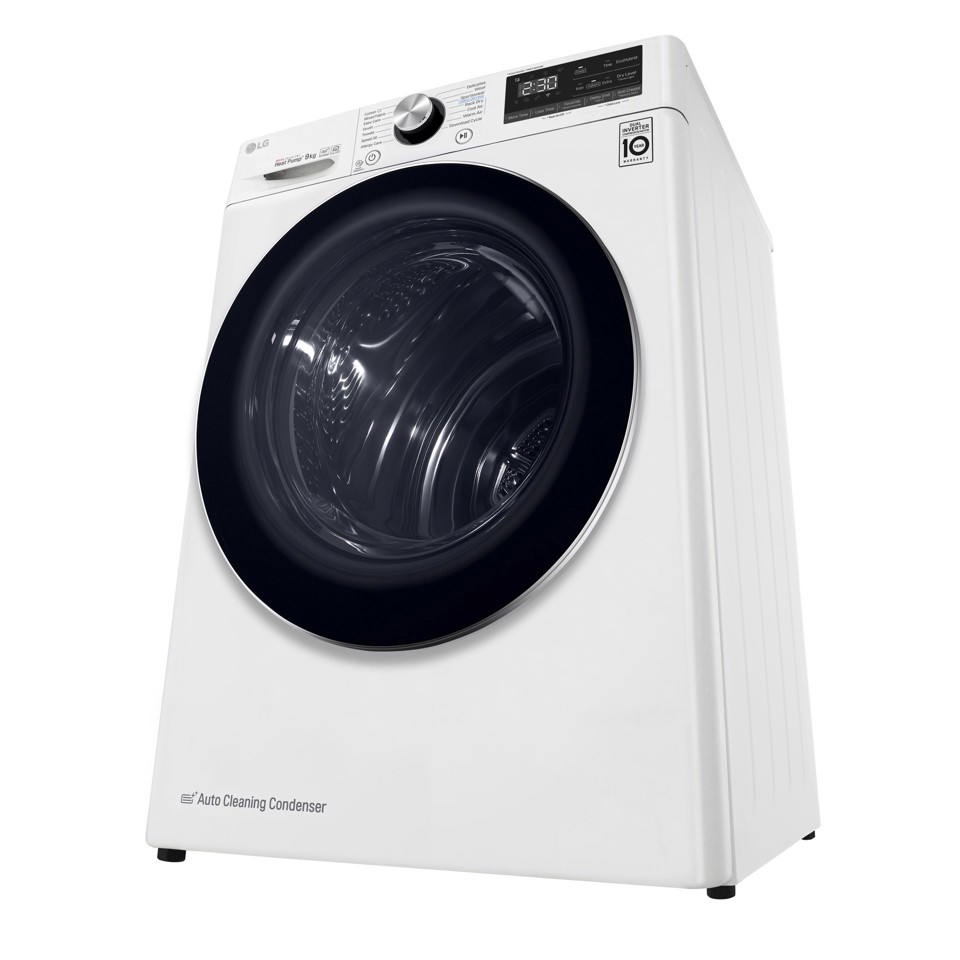 LG RC90V9AV2W Asciugatrice 9 kg Pompa di Calore Libera installazione Carica frontale C