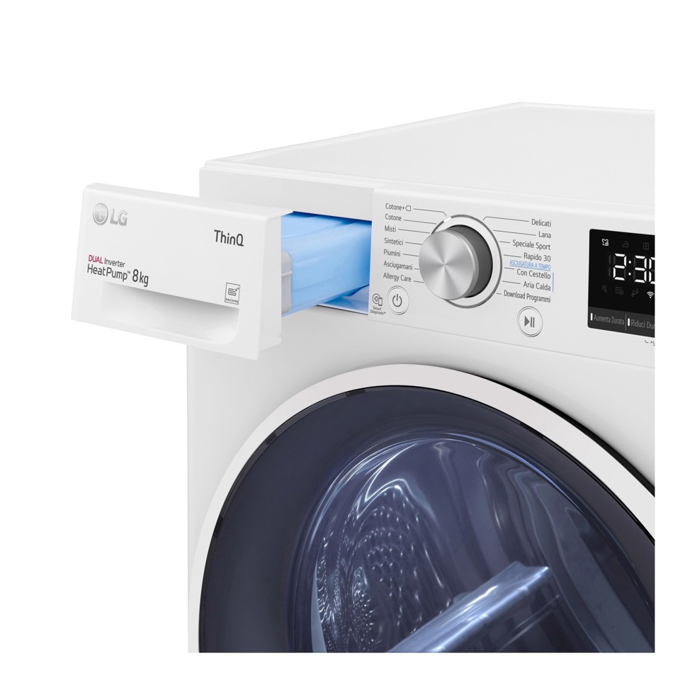 LG RH80V9AVHN Asciugatrice 8 kg Libera installazione Carica frontale C