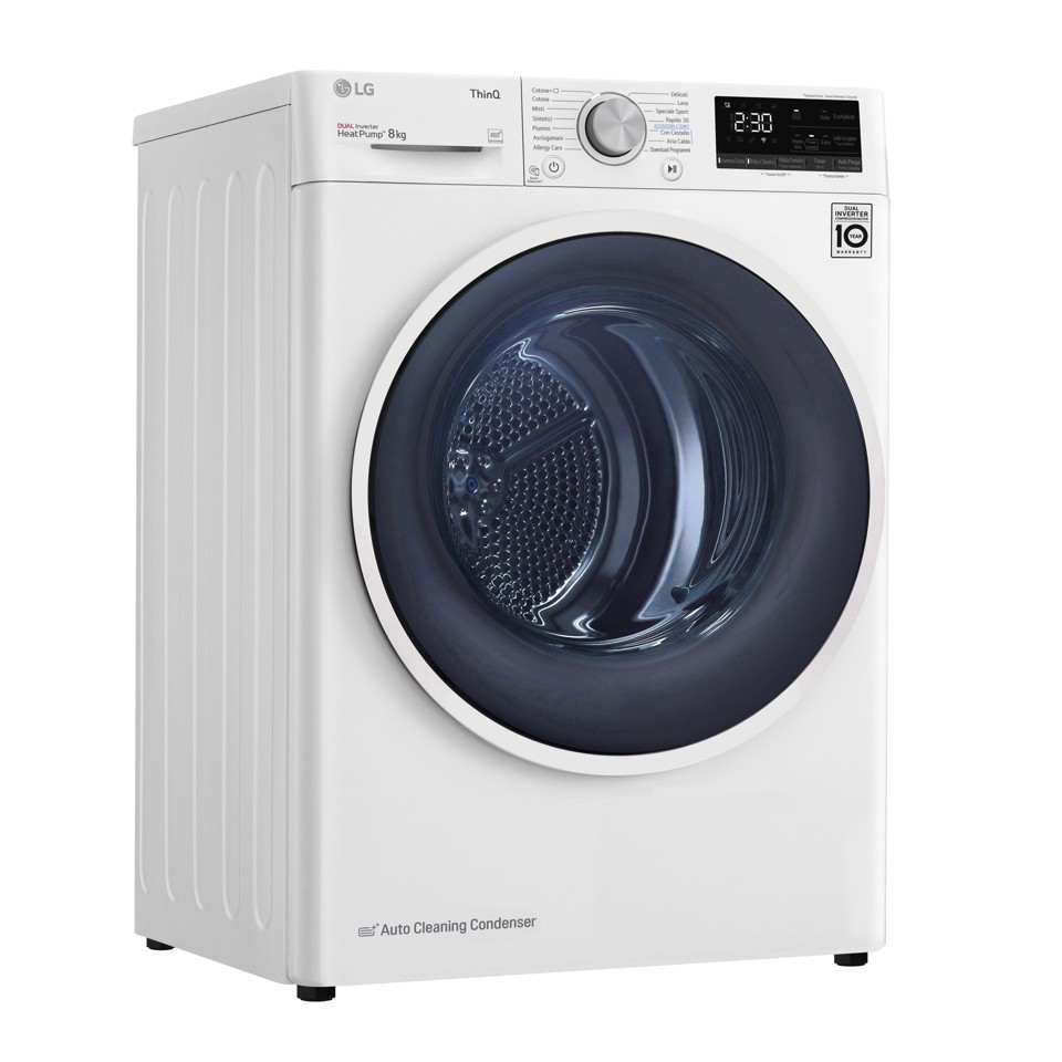 LG RH80V9AVHN Asciugatrice 8 kg Libera installazione Carica frontale C