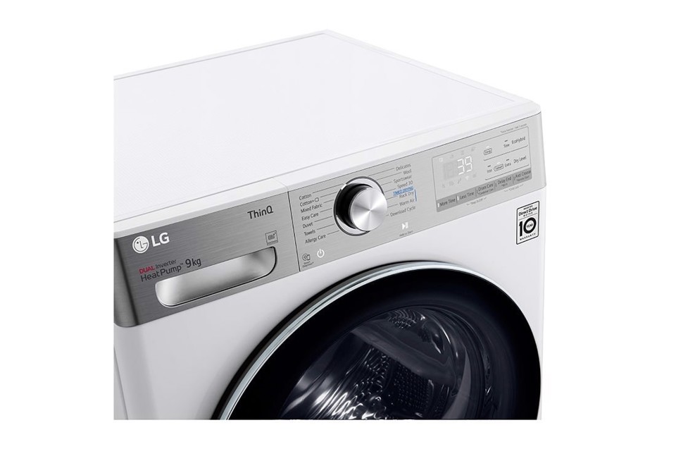 LG RH90V9AV2QR asciugatrice Libera installazione Caricamento frontale 9 kg Bianco
