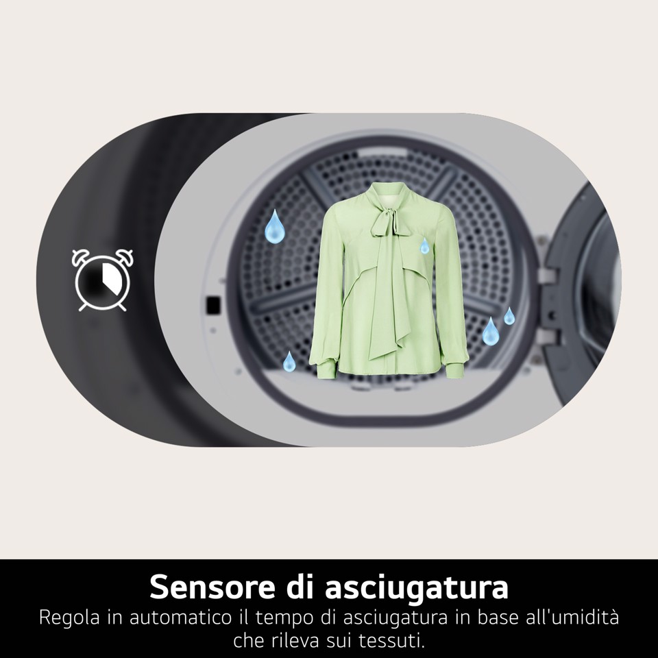 LG RHX9009TWC Asciugatrice Intelligente AI Dry 9 kg Classe A Bianco