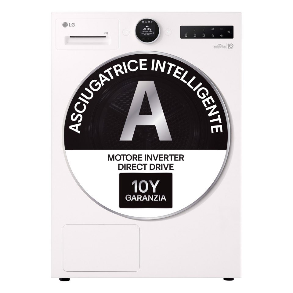 LG RHX9009TWC Asciugatrice Intelligente AI Dry 9 kg Classe A Bianco
