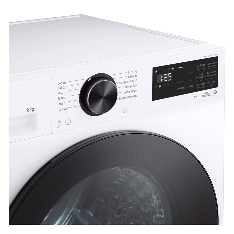 LG RNX5008TLB Asciugatrice Intelligente AI Dry 8 kg Classe B Bianco