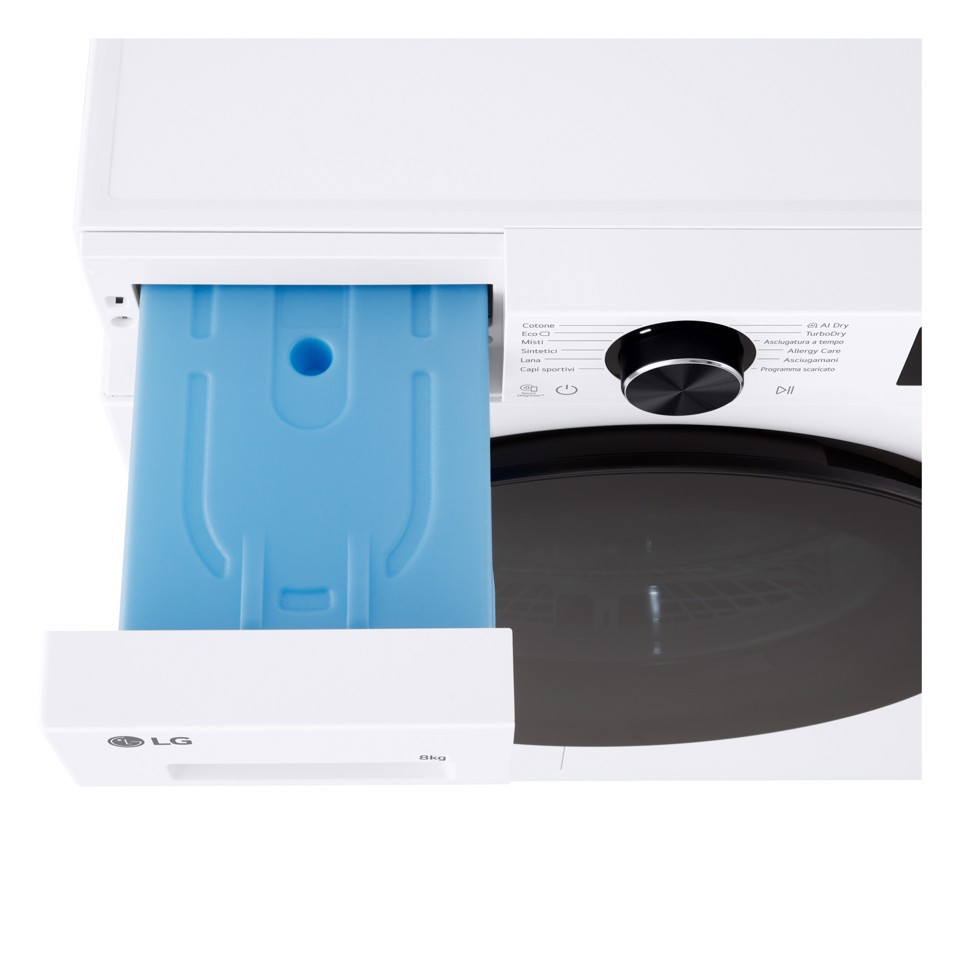 LG RNX5008TLB Asciugatrice Intelligente AI Dry 8 kg Classe B Bianco