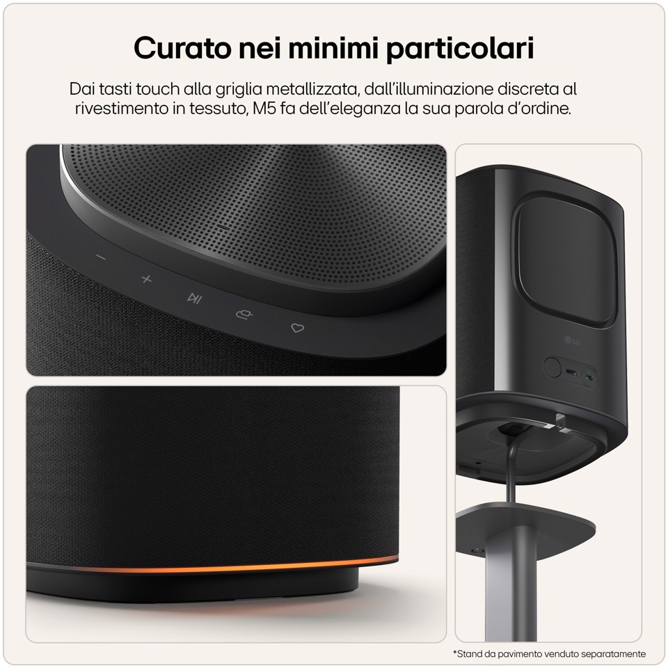 LG Sound Suite M5, Speaker wireless 1.1.1 canali con audio spaziale & Dolby Atmos FlexConnect