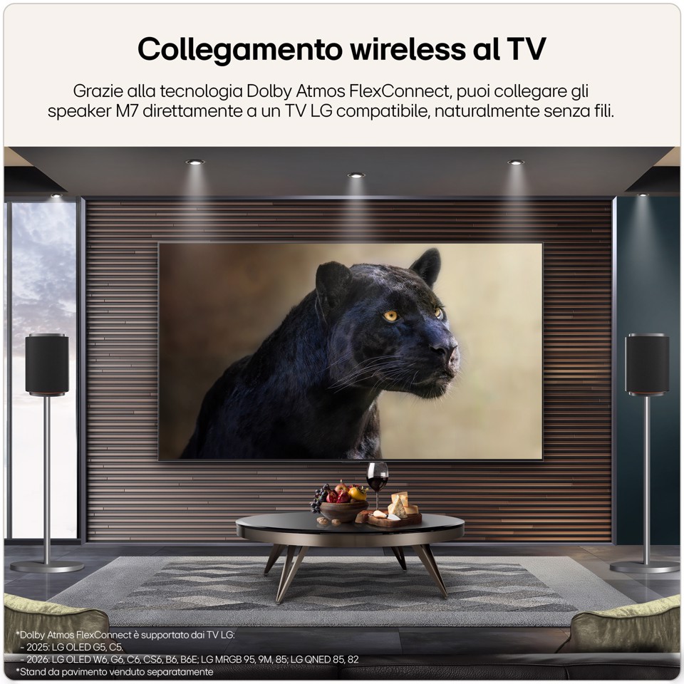 LG Sound Suite M7, Speaker wireless 2.1.1 canali con audio spaziale & Dolby Atmos FlexConnect