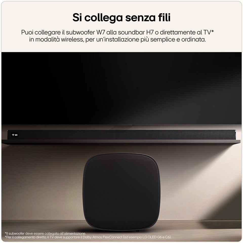 LG Sound Suite W7, Subwoofer Wireless per bassi profondi e immersivi