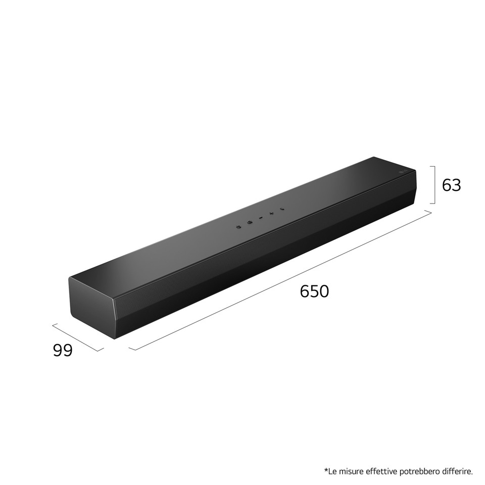 LG Soundbar S20A, 50W su 2.0 canali, Dolby Digital, DTS, AI Sound Pro, HDMI ARC, Bluetooth, USB